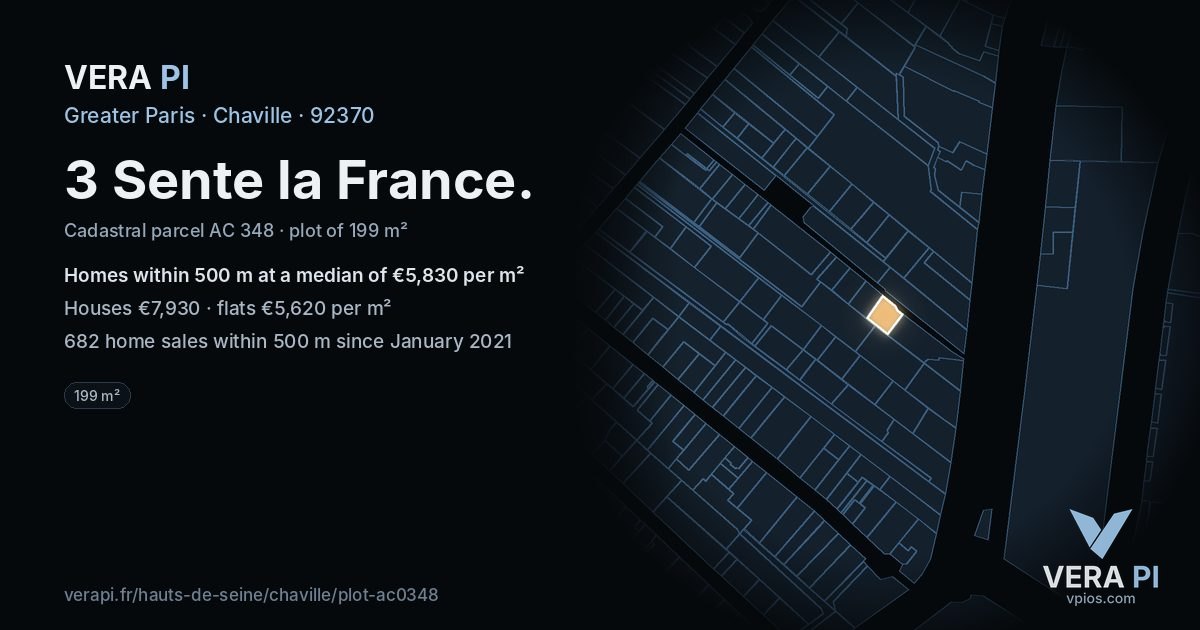 3 Sente la France, Chaville at night – the plot lit, the parcels around coloured by the prices near them