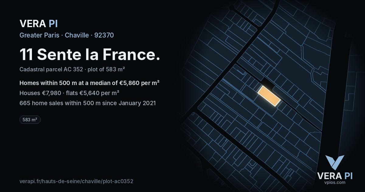 11 Sente la France, Chaville at night – the plot lit, the parcels around coloured by the prices near them