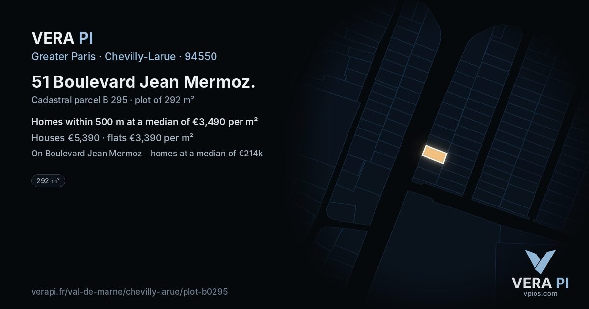51 Boulevard Jean Mermoz, Chevilly-Larue at night – the plot lit, the parcels around coloured by the prices near them