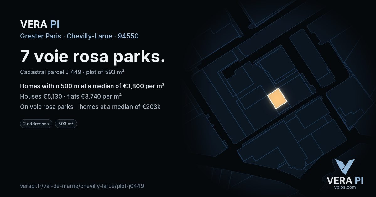 7 voie rosa parks, Chevilly-Larue at night – the plot lit, the parcels around coloured by the prices near them
