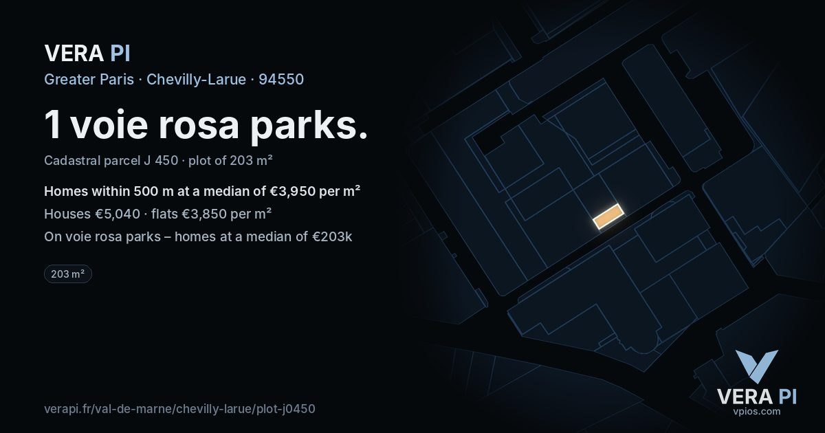 1 voie rosa parks, Chevilly-Larue at night – the plot lit, the parcels around coloured by the prices near them