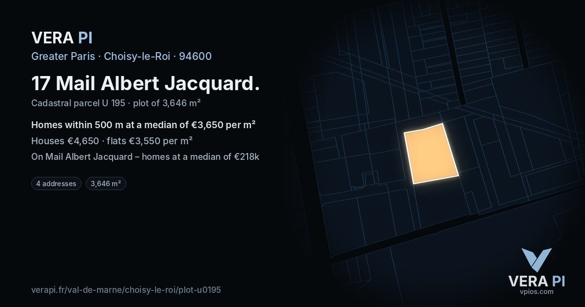 17 Mail Albert Jacquard, Choisy-le-Roi at night – the plot lit, the parcels around coloured by the prices near them