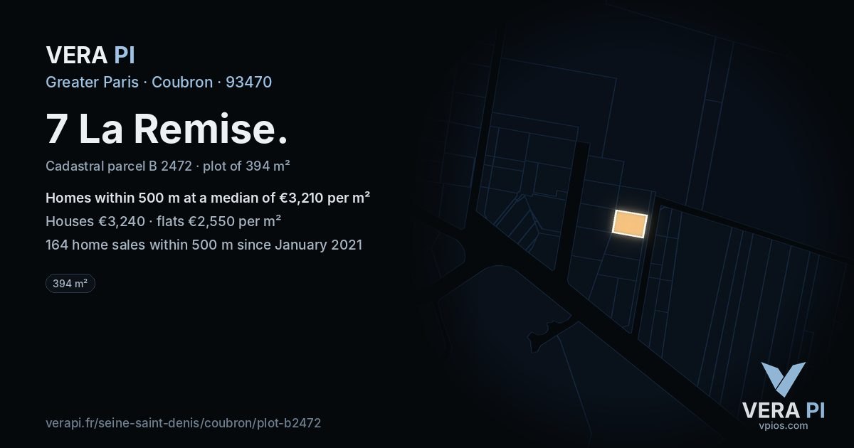 7 La Remise, Coubron at night – the plot lit, the parcels around coloured by the prices near them