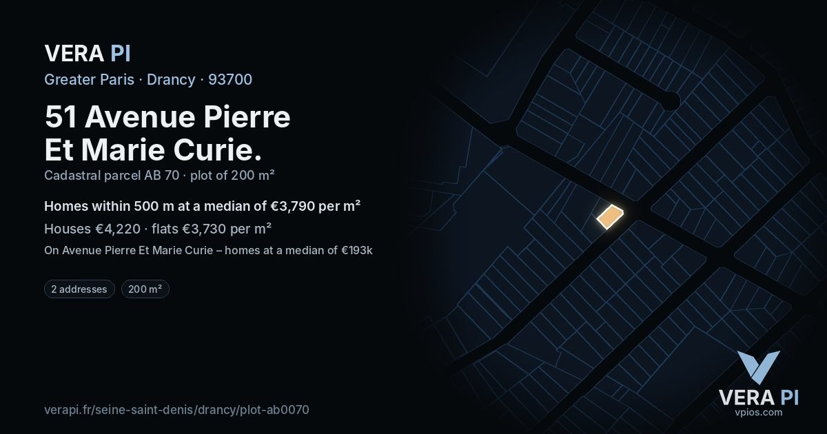 51 Avenue Pierre Et Marie Curie, Drancy at night – the plot lit, the parcels around coloured by the prices near them