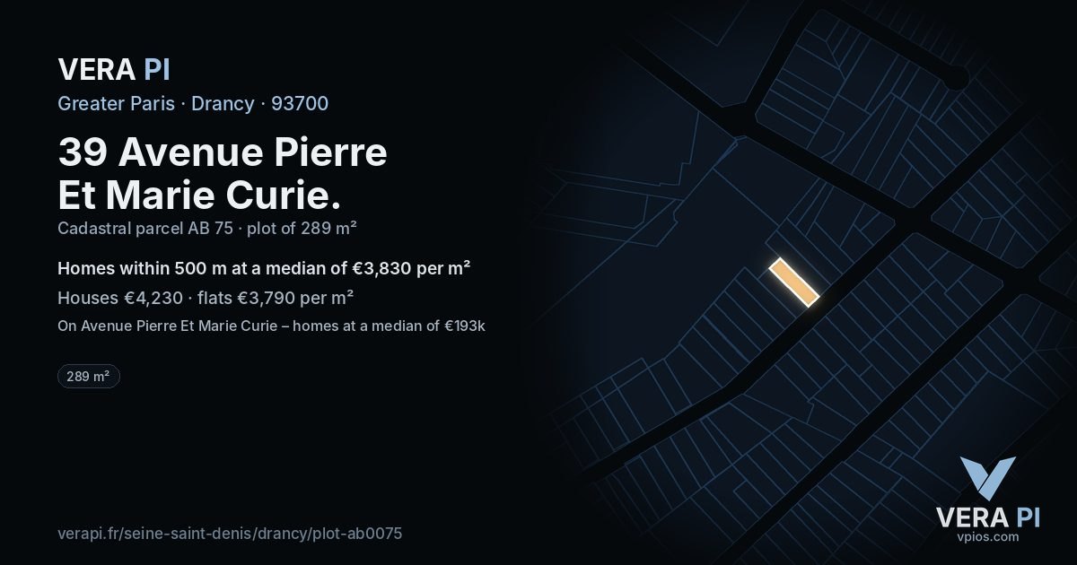 39 Avenue Pierre Et Marie Curie, Drancy at night – the plot lit, the parcels around coloured by the prices near them