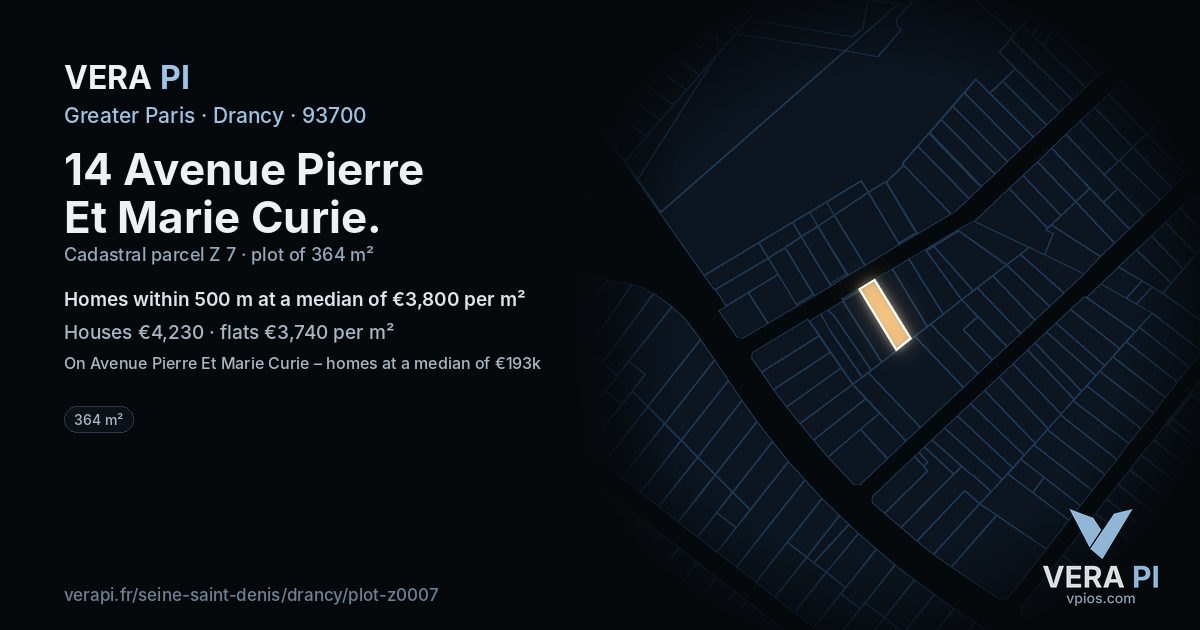 14 Avenue Pierre Et Marie Curie, Drancy at night – the plot lit, the parcels around coloured by the prices near them