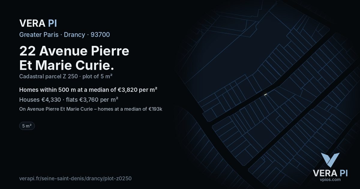 22 Avenue Pierre Et Marie Curie, Drancy at night – the plot lit, the parcels around coloured by the prices near them