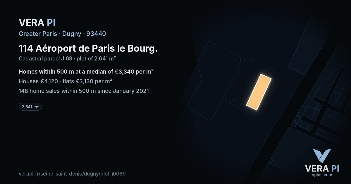 114 Aéroport de Paris le Bourg, Dugny at night – the plot lit, the parcels around coloured by the prices near them