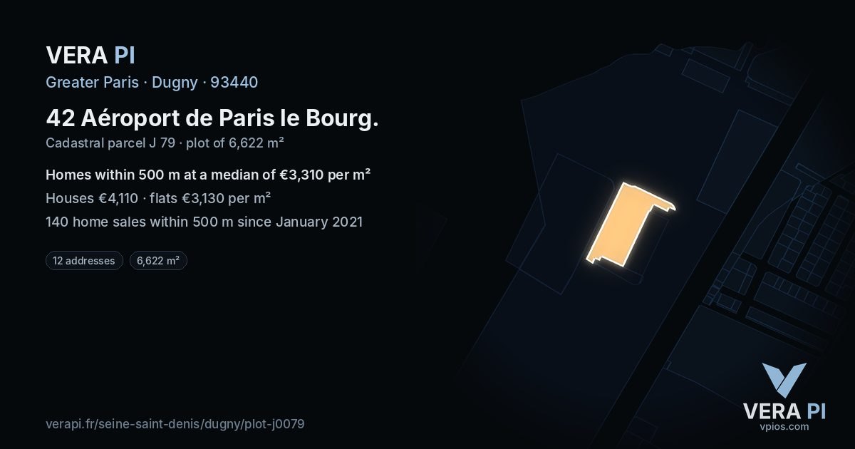 42 Aéroport de Paris le Bourg, Dugny at night – the plot lit, the parcels around coloured by the prices near them