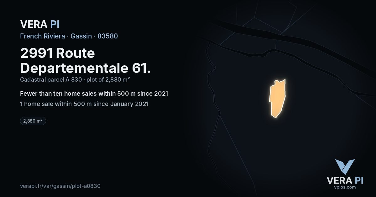 2991 Route Departementale 61, Gassin at night – the plot lit, the parcels around coloured by the prices near them