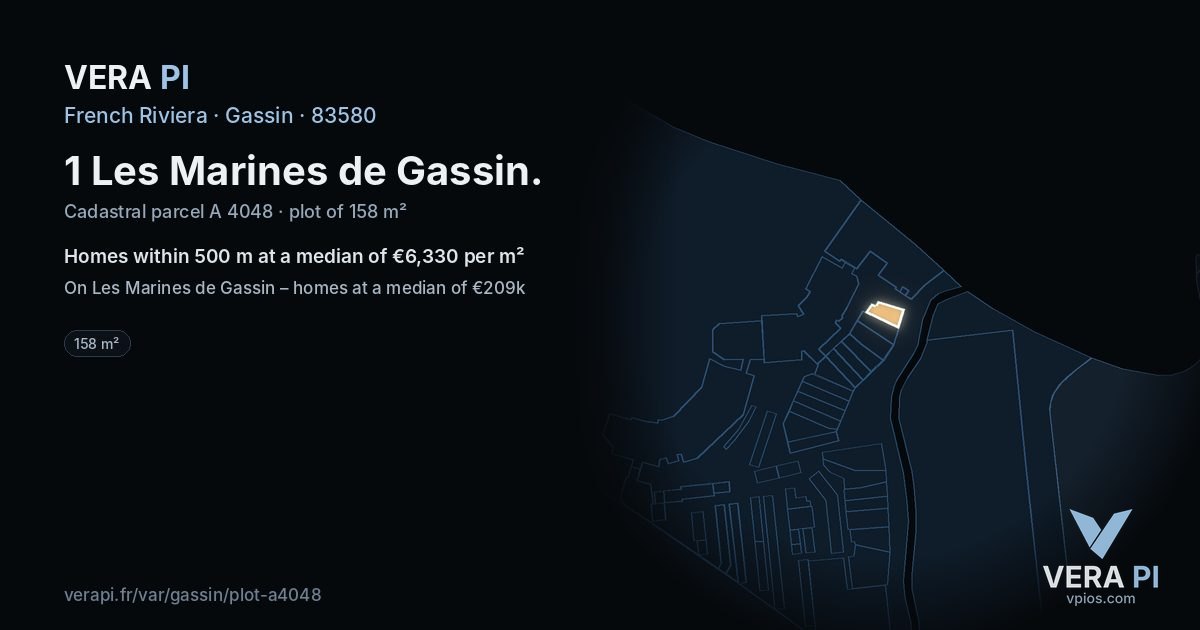 1 Les Marines de Gassin, Gassin at night – the plot lit, the parcels around coloured by the prices near them