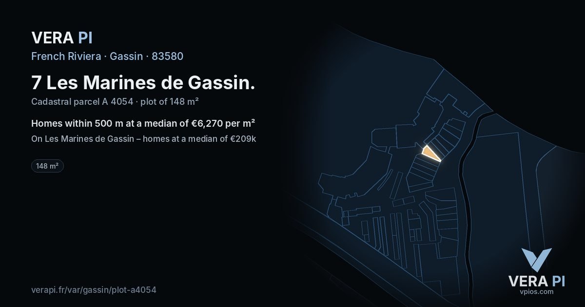 7 Les Marines de Gassin, Gassin at night – the plot lit, the parcels around coloured by the prices near them