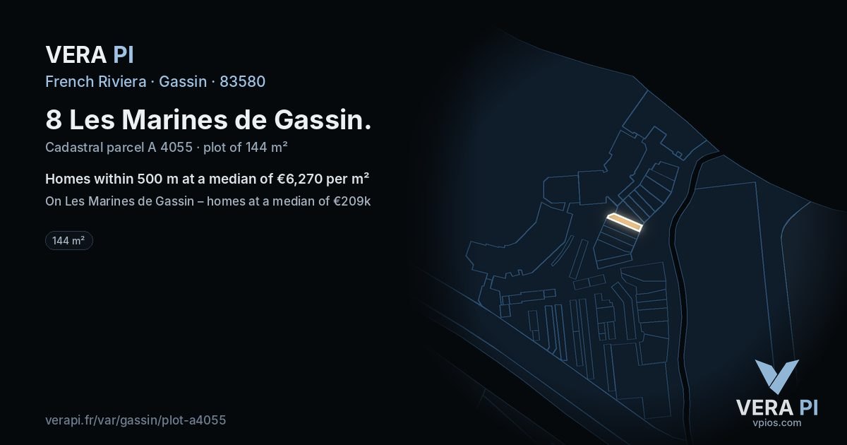 8 Les Marines de Gassin, Gassin at night – the plot lit, the parcels around coloured by the prices near them