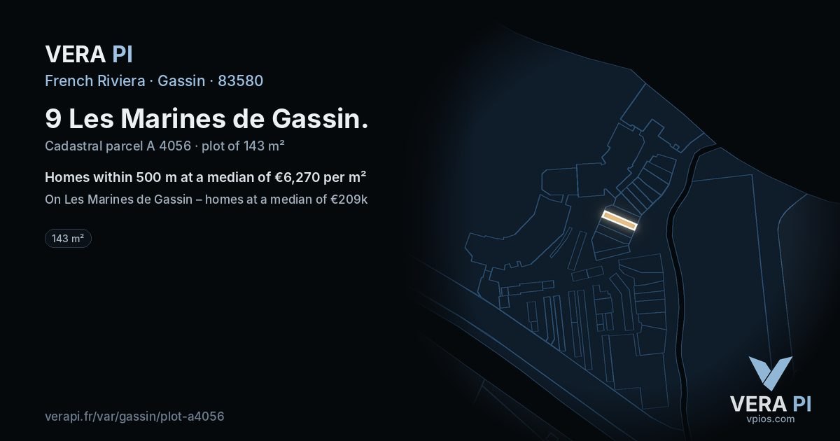 9 Les Marines de Gassin, Gassin at night – the plot lit, the parcels around coloured by the prices near them