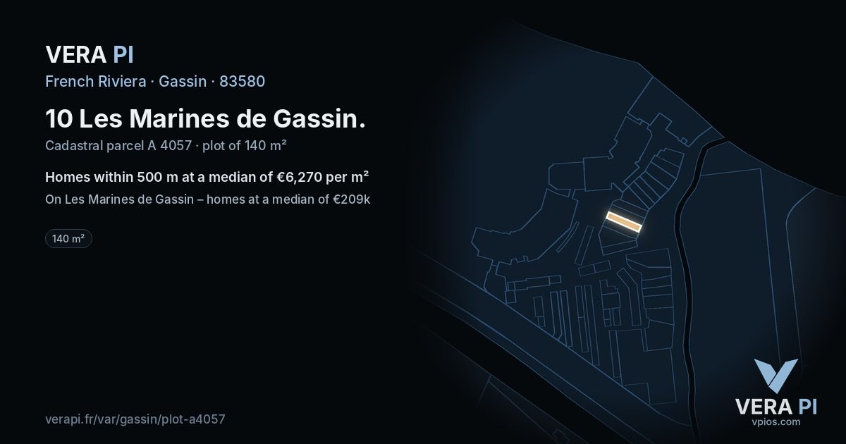 10 Les Marines de Gassin, Gassin at night – the plot lit, the parcels around coloured by the prices near them