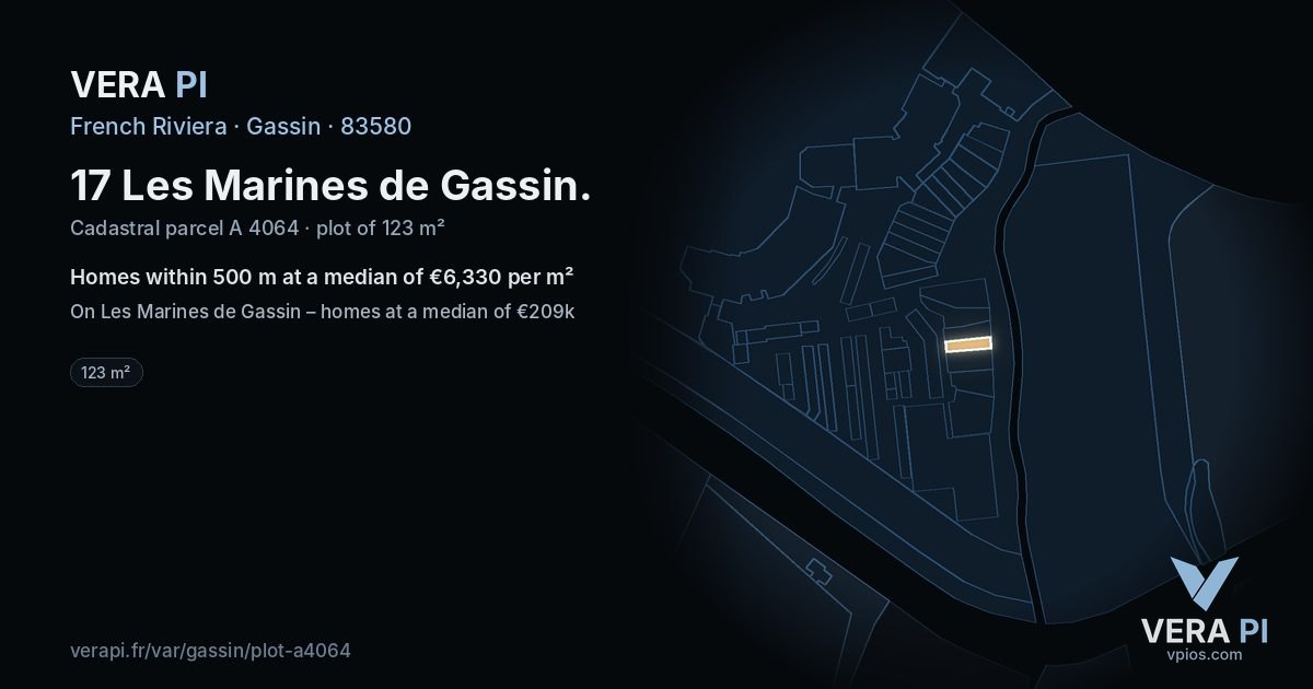 17 Les Marines de Gassin, Gassin at night – the plot lit, the parcels around coloured by the prices near them