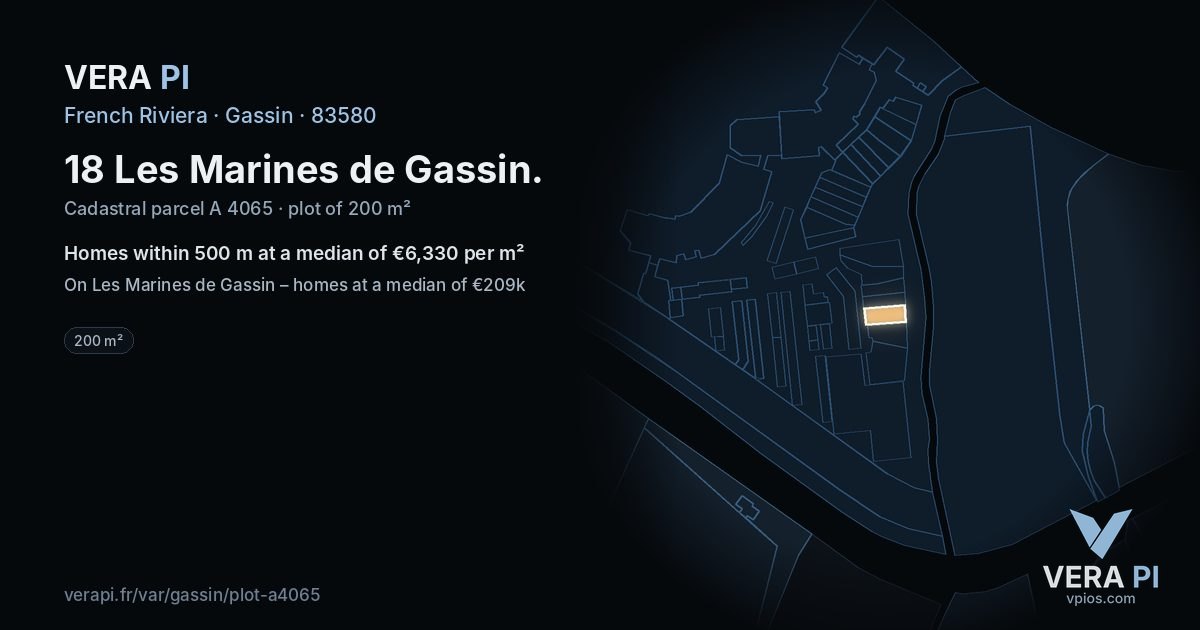 18 Les Marines de Gassin, Gassin at night – the plot lit, the parcels around coloured by the prices near them
