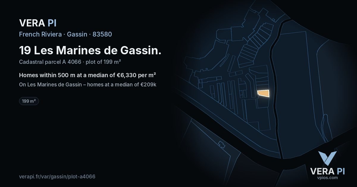 19 Les Marines de Gassin, Gassin at night – the plot lit, the parcels around coloured by the prices near them
