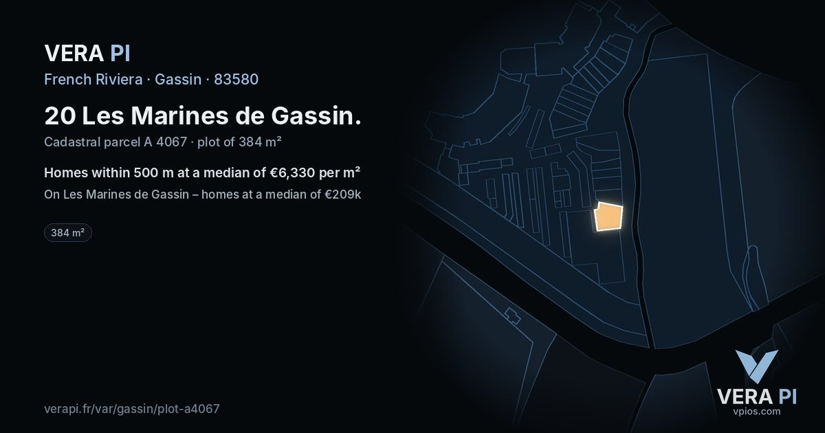 20 Les Marines de Gassin, Gassin at night – the plot lit, the parcels around coloured by the prices near them