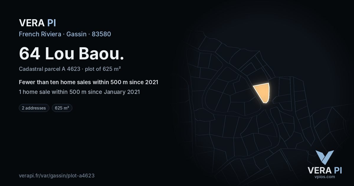 64 Lou Baou, Gassin at night – the plot lit, the parcels around coloured by the prices near them
