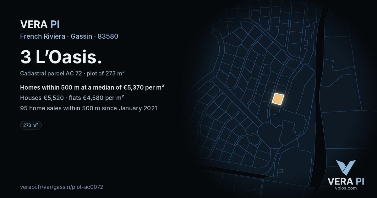 3 L’Oasis, Gassin at night – the plot lit, the parcels around coloured by the prices near them