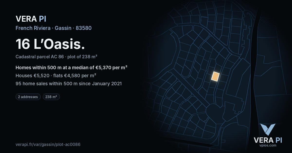 16 L’Oasis, Gassin at night – the plot lit, the parcels around coloured by the prices near them