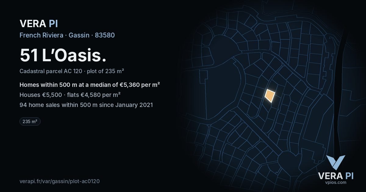 51 L’Oasis, Gassin at night – the plot lit, the parcels around coloured by the prices near them