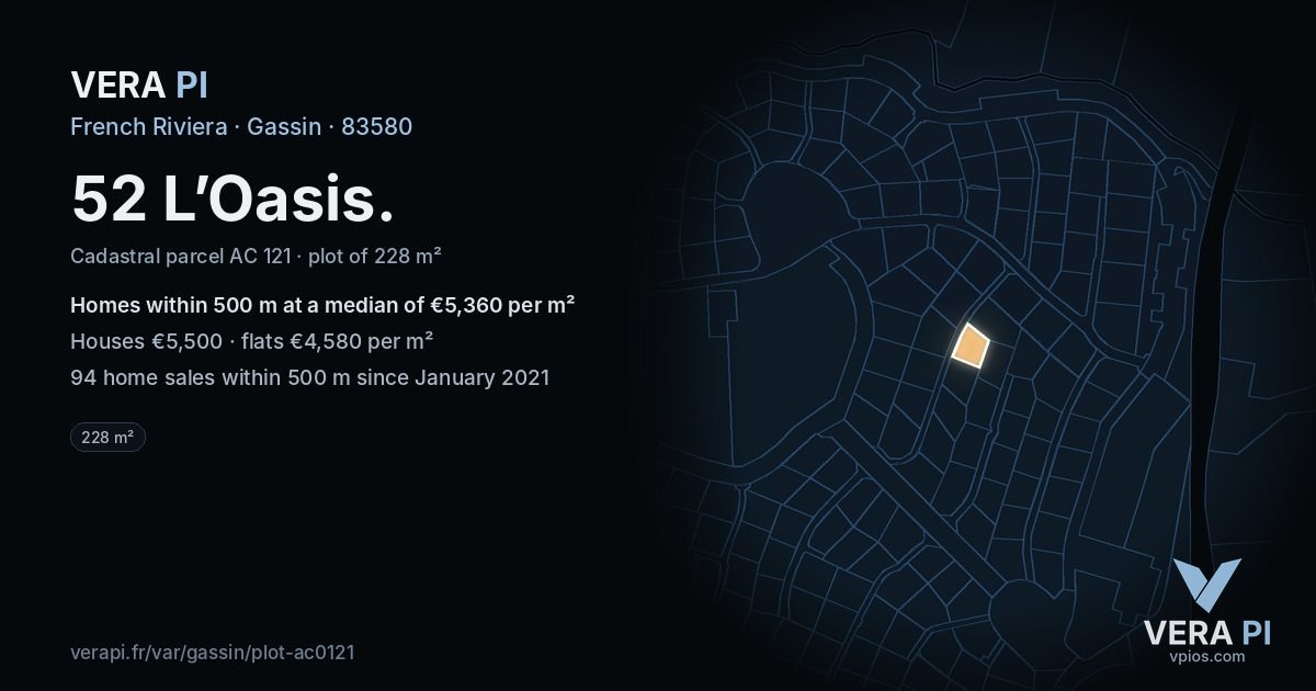 52 L’Oasis, Gassin at night – the plot lit, the parcels around coloured by the prices near them