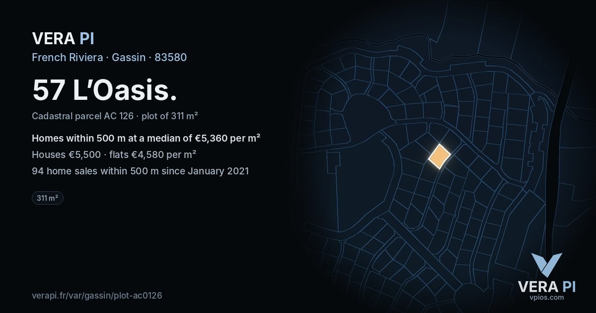 57 L’Oasis, Gassin at night – the plot lit, the parcels around coloured by the prices near them