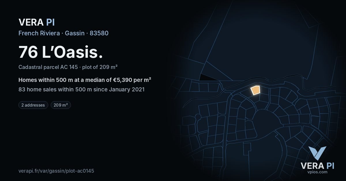 76 L’Oasis, Gassin at night – the plot lit, the parcels around coloured by the prices near them
