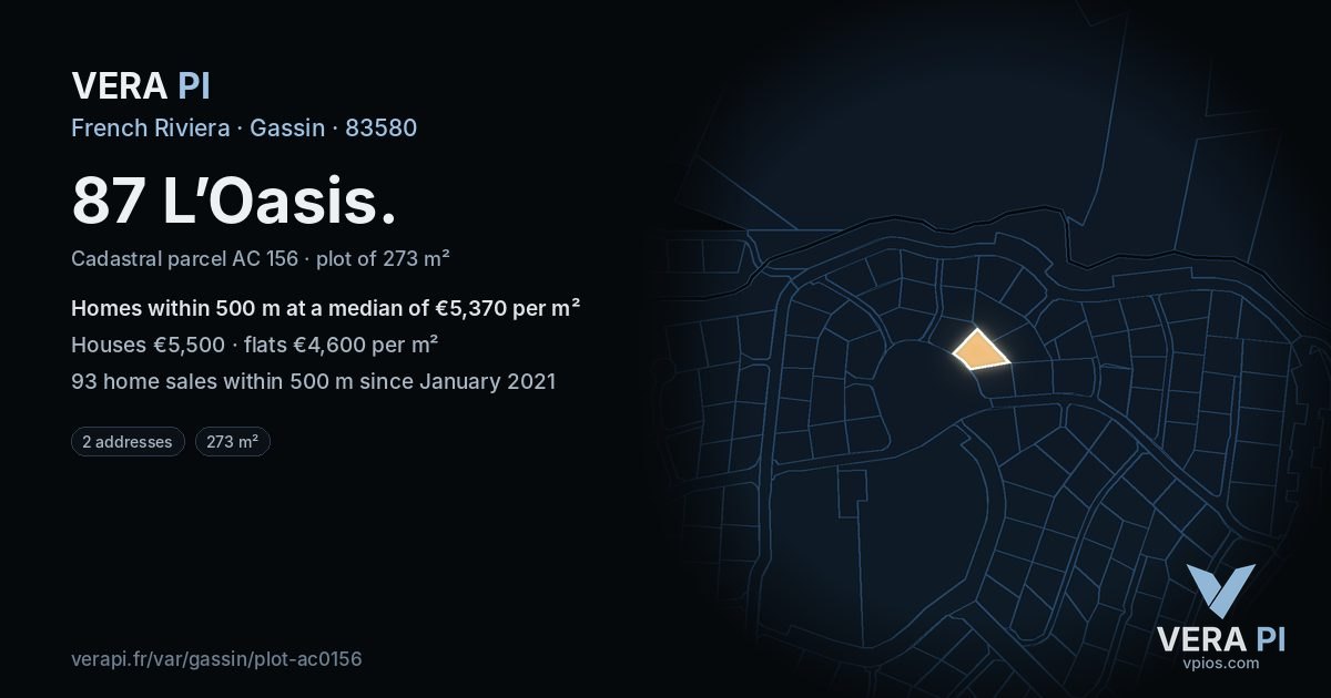 87 L’Oasis, Gassin at night – the plot lit, the parcels around coloured by the prices near them