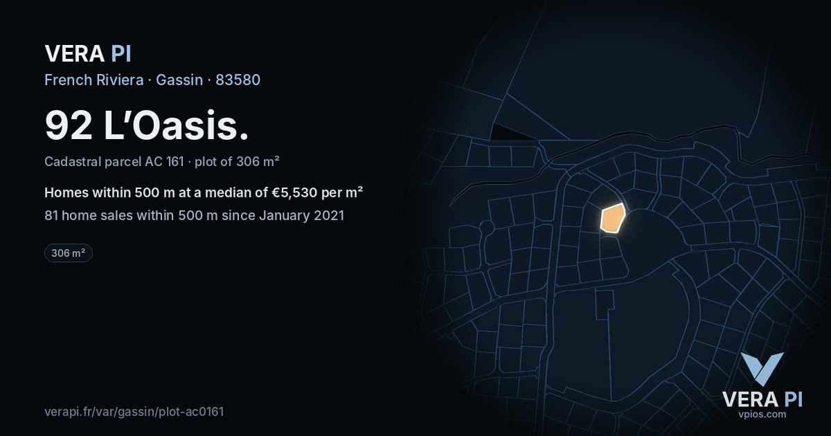 92 L’Oasis, Gassin at night – the plot lit, the parcels around coloured by the prices near them