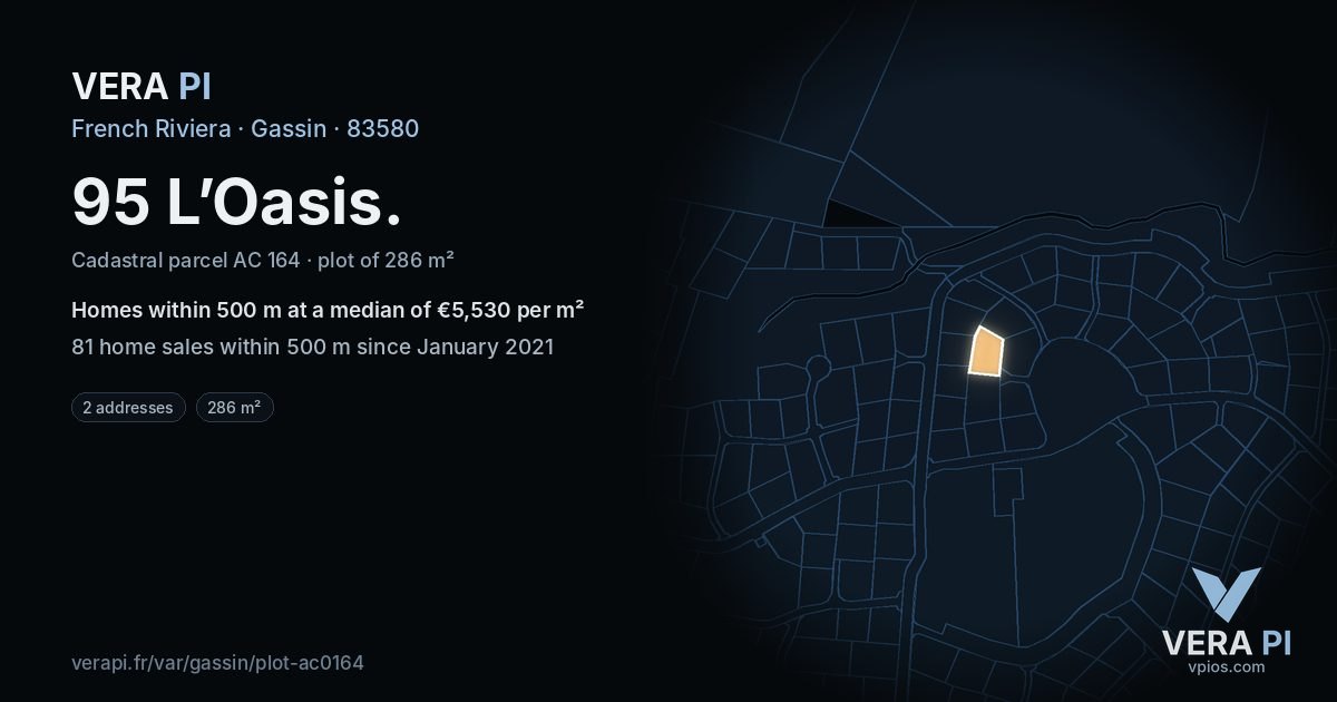 95 L’Oasis, Gassin at night – the plot lit, the parcels around coloured by the prices near them