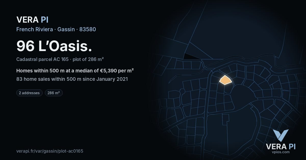 96 L’Oasis, Gassin at night – the plot lit, the parcels around coloured by the prices near them