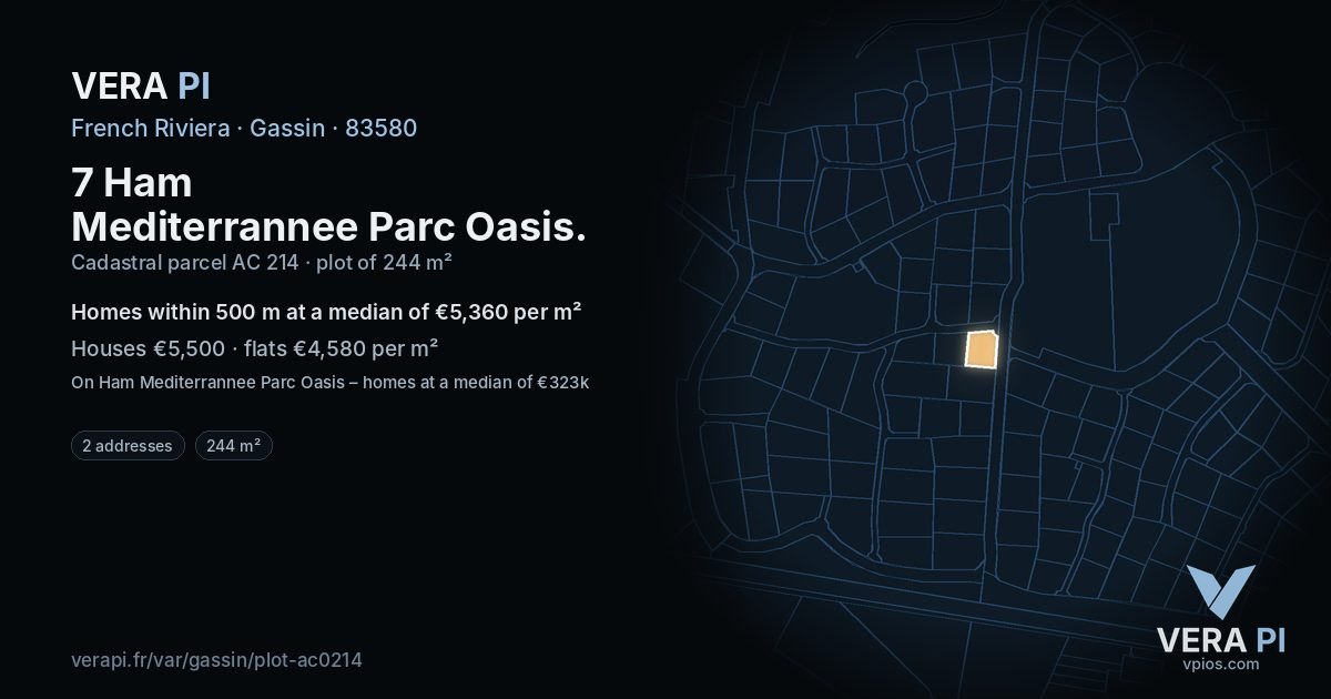 7 Ham Mediterrannee Parc Oasis, Gassin at night – the plot lit, the parcels around coloured by the prices near them