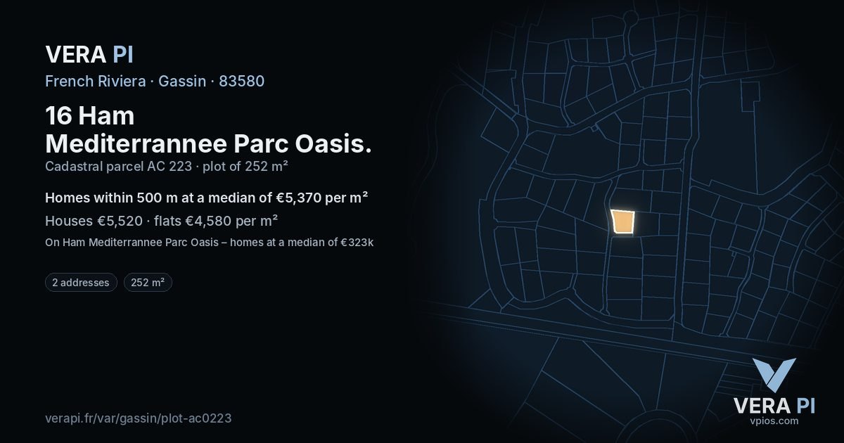 16 Ham Mediterrannee Parc Oasis, Gassin at night – the plot lit, the parcels around coloured by the prices near them