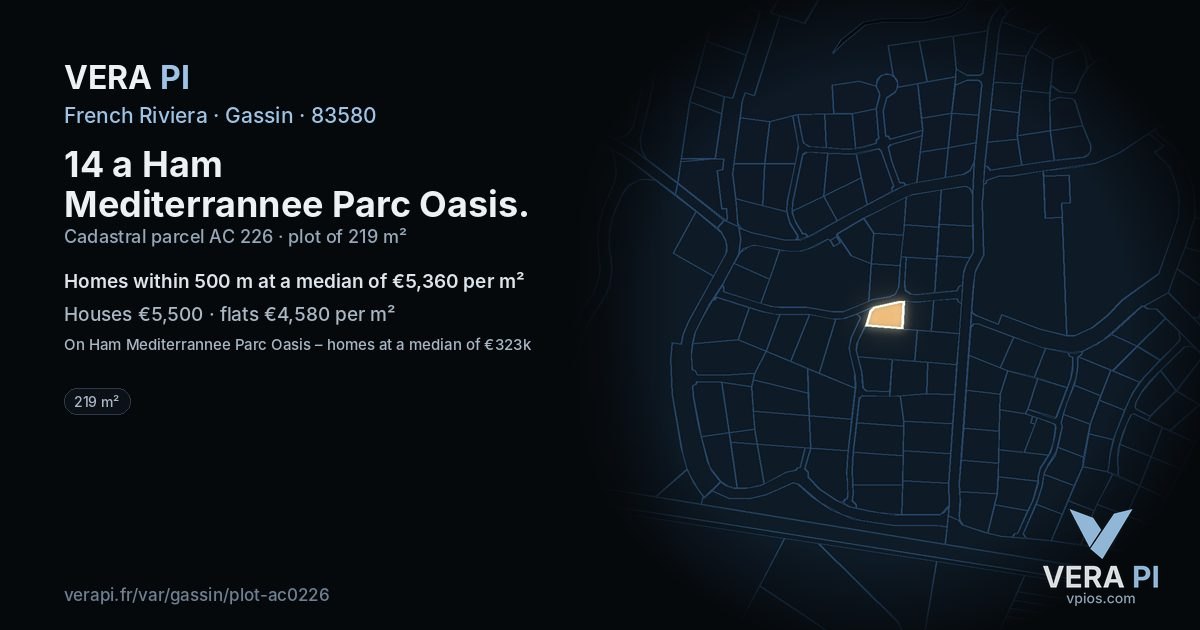 14 a Ham Mediterrannee Parc Oasis, Gassin at night – the plot lit, the parcels around coloured by the prices near them