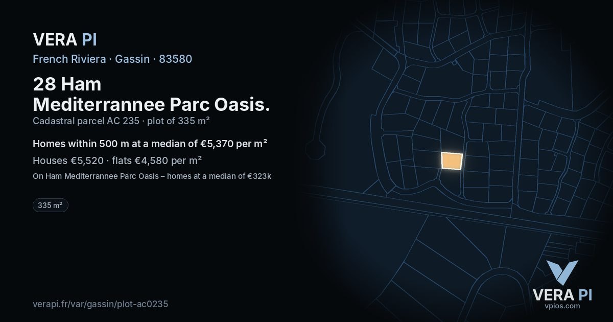28 Ham Mediterrannee Parc Oasis, Gassin at night – the plot lit, the parcels around coloured by the prices near them