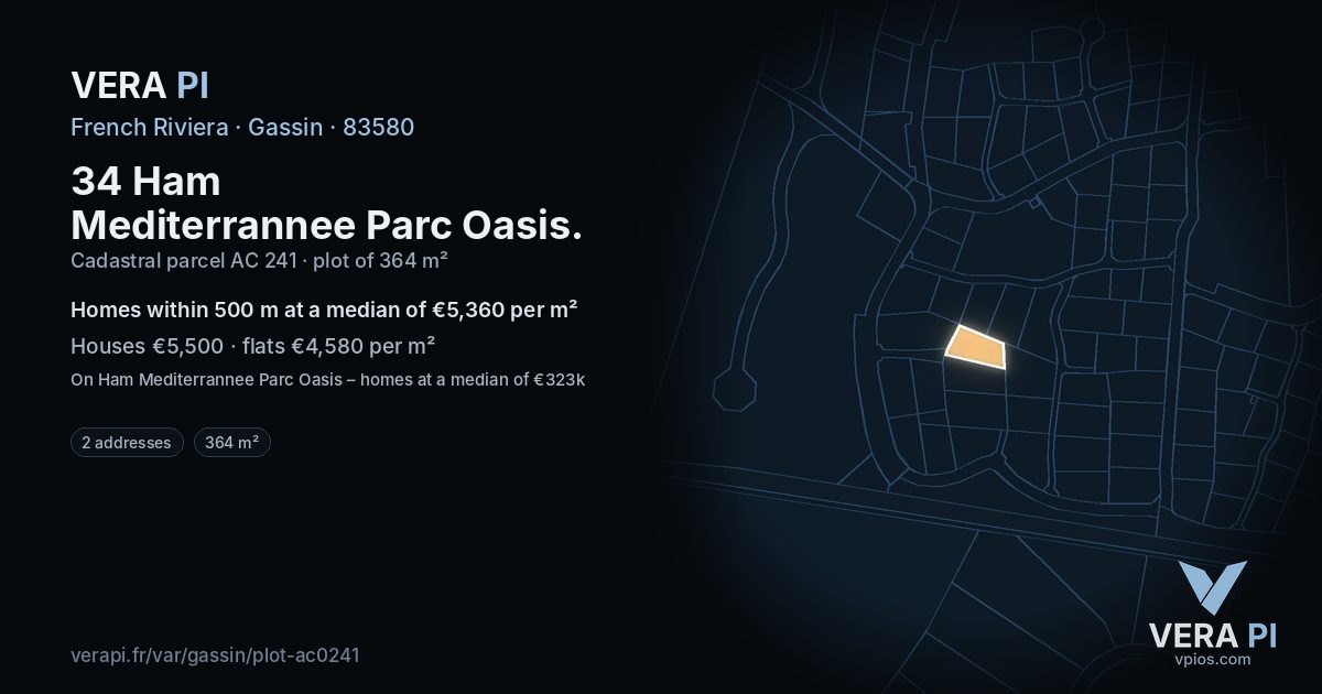 34 Ham Mediterrannee Parc Oasis, Gassin at night – the plot lit, the parcels around coloured by the prices near them