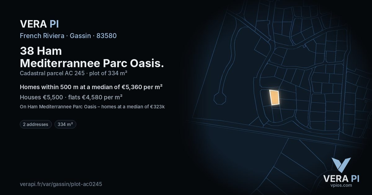 38 Ham Mediterrannee Parc Oasis, Gassin at night – the plot lit, the parcels around coloured by the prices near them