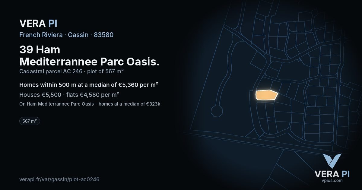 39 Ham Mediterrannee Parc Oasis, Gassin at night – the plot lit, the parcels around coloured by the prices near them