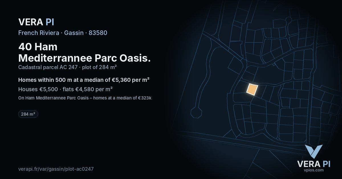 40 Ham Mediterrannee Parc Oasis, Gassin at night – the plot lit, the parcels around coloured by the prices near them