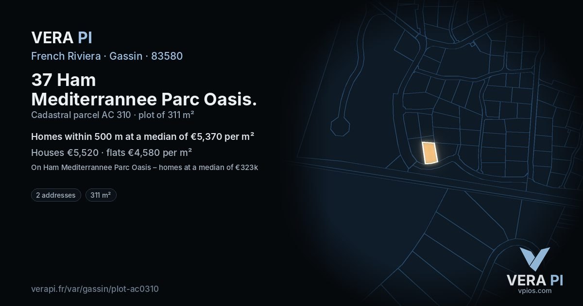 37 Ham Mediterrannee Parc Oasis, Gassin at night – the plot lit, the parcels around coloured by the prices near them