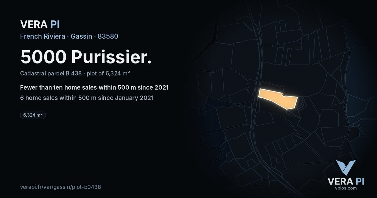 5000 Purissier, Gassin at night – the plot lit, the parcels around coloured by the prices near them
