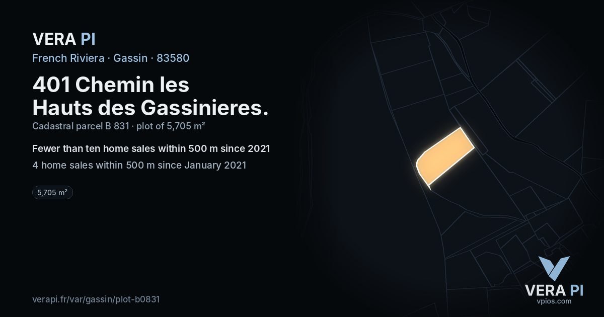 401 Chemin les Hauts des Gassinieres, Gassin at night – the plot lit, the parcels around coloured by the prices near them