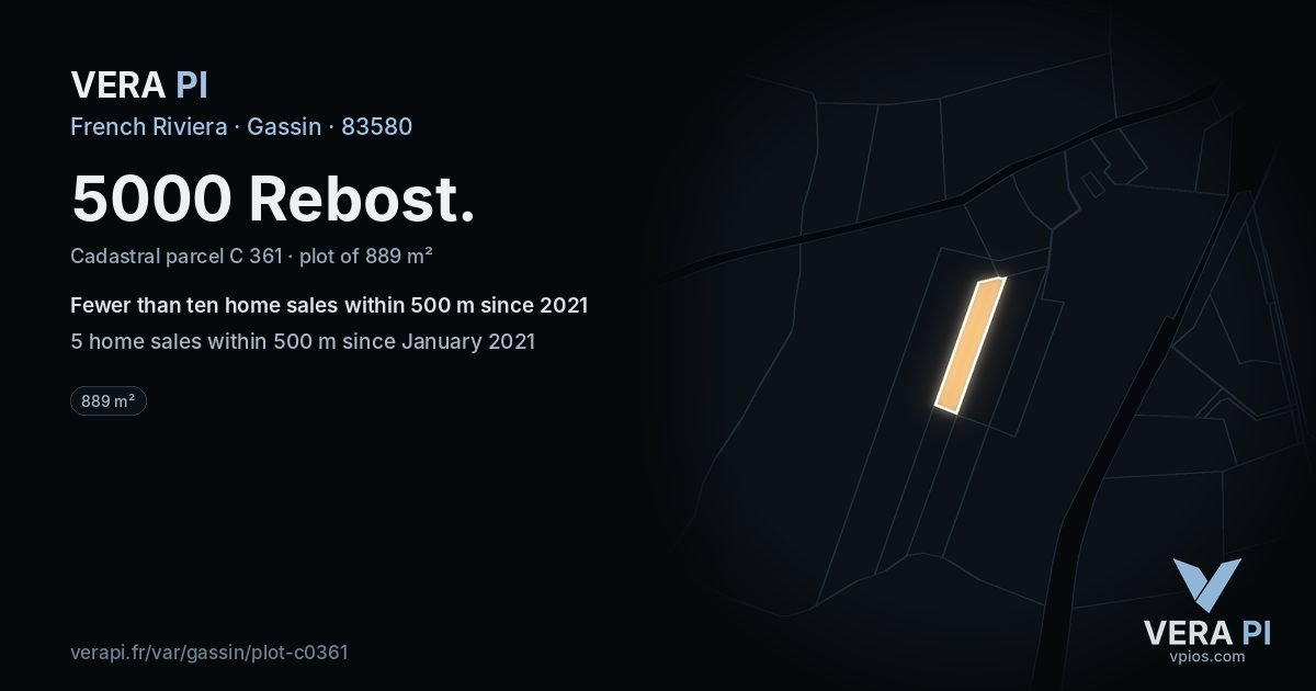 5000 Rebost, Gassin at night – the plot lit, the parcels around coloured by the prices near them