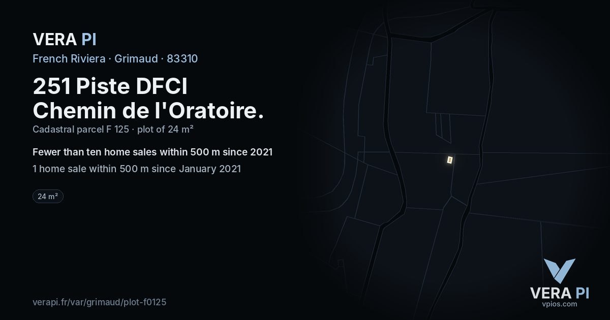 251 Piste DFCI Chemin de l'Oratoire, Grimaud at night – the plot lit, the parcels around coloured by the prices near them