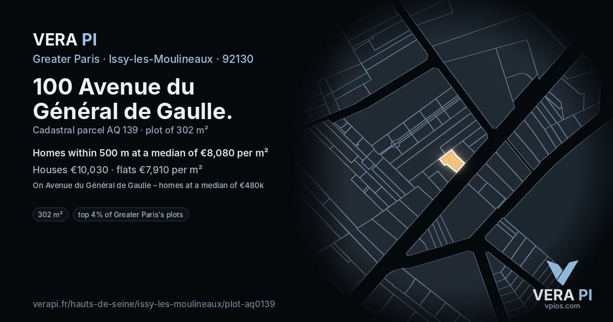 100 Avenue du Général de Gaulle, Issy-les-Moulineaux at night – the plot lit, the parcels around coloured by the prices near them