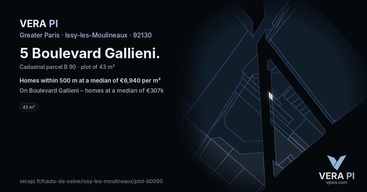 5 Boulevard Gallieni, Issy-les-Moulineaux at night – the plot lit, the parcels around coloured by the prices near them