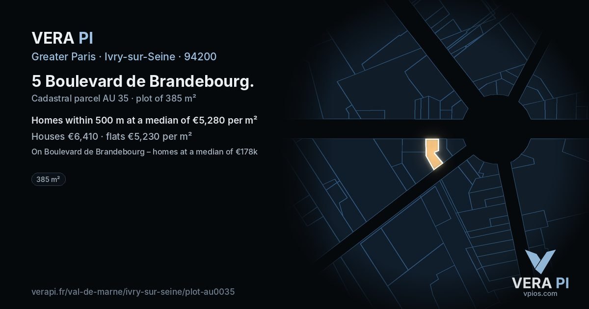 5 Boulevard de Brandebourg, Ivry-sur-Seine at night – the plot lit, the parcels around coloured by the prices near them